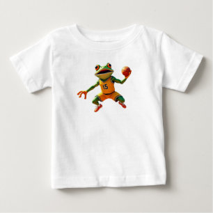 T-shirt Pour Bébé Grenouille de basket bébé chemise blanche