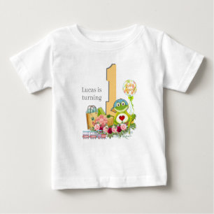 T-shirt Pour Bébé Grenouille de garçon   Personnalisé Birthday Baby