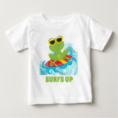 T-shirt Pour Bébé grenouille de plage mignonne ajouter du texte garç (Devant)