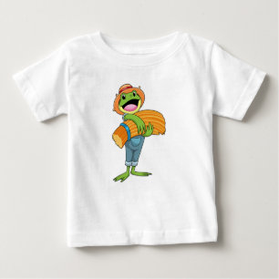 T-shirt Pour Bébé Grenouille en tant que fermier avec paille
