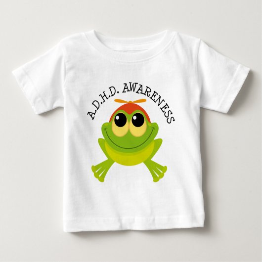 T-shirt Pour Bébé Grenouille mignonne de conscience de TDAH (Devant)