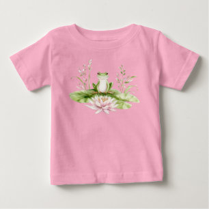 T-shirt Pour Bébé Grenouille verte aquarelle