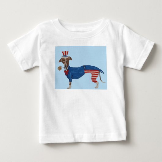 T-shirt Pour Bébé Greyhound Oncle Sam (Devant)