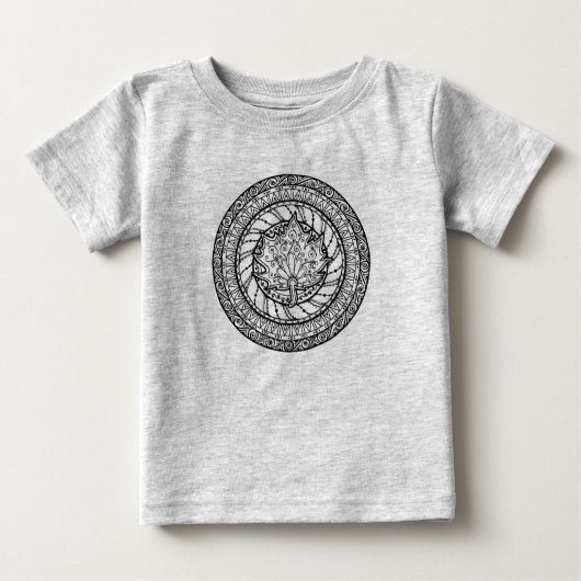 T-shirt Pour Bébé Griffonnage de feuille d'érable d'automne (Devant)