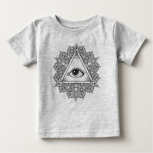 T-shirt Pour Bébé Griffonnage de symbole de pyramide d'oeil