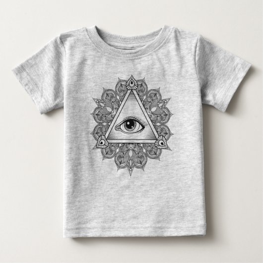 T-shirt Pour Bébé Griffonnage de symbole de pyramide d'oeil (Devant)