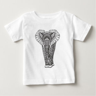 T-shirt Pour Bébé Griffonnage d'éléphant modelé par imaginaire
