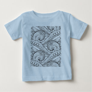 T-shirt Pour Bébé Griffonnage floral détaillé de motif