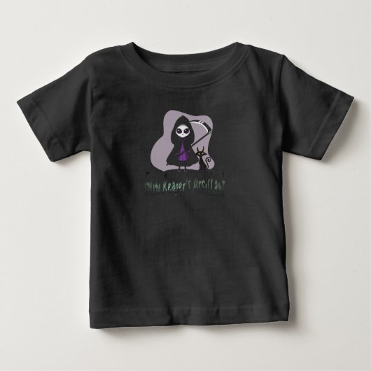 T-shirt Pour Bébé Grim Reaper's Assistant mignonne faucheuse (Devant)