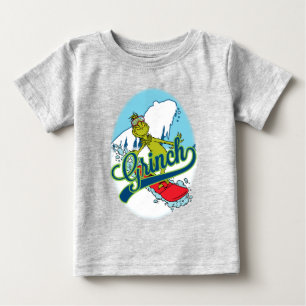 T-shirt Pour Bébé Grinch en snowboard