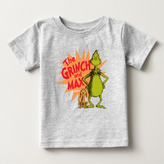 T-shirt Pour Bébé Grinch | Grinch & Max Starburst (Devant)