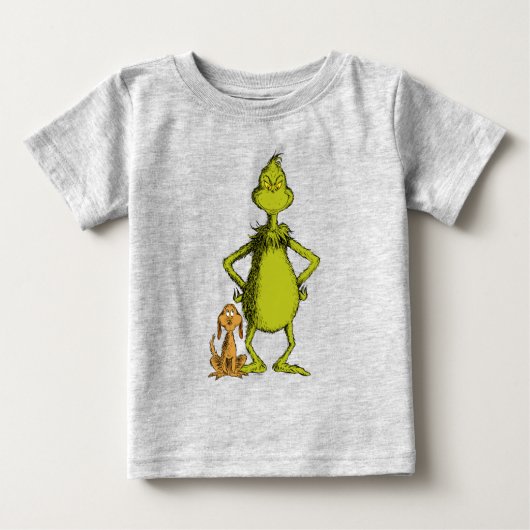 T-shirt Pour Bébé Grinch | Max & Grinch posture (Devant)