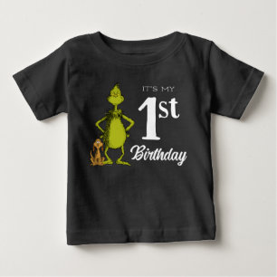 T-shirt Pour Bébé Grinch Tableau Premier Anniversaire