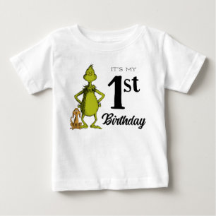 T-shirt Pour Bébé Grinch Tableau Premier Anniversaire