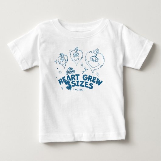 T-shirt Pour Bébé Grinch's Heart Grew 3 Tailles (Devant)
