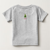 T-shirt Pour Bébé Gris de Noël personnalisé (Dos)