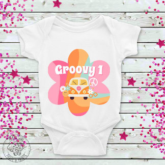 T-shirt Pour Bébé Groovy 1er anniversaire