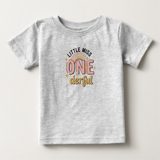 T-shirt Pour Bébé Groovy Little Miss ONE-derful 1st Birthday Tee (Devant)