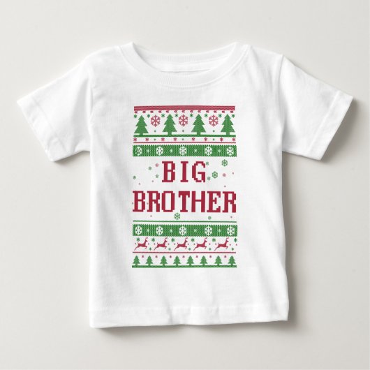 T-shirt Pour Bébé Gros Frère Noël laid (Devant)