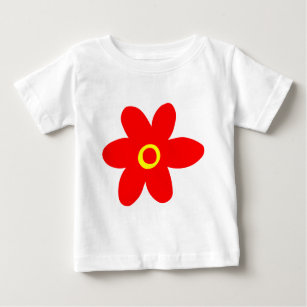 T-shirt Pour Bébé Grosse Fleur Rouge