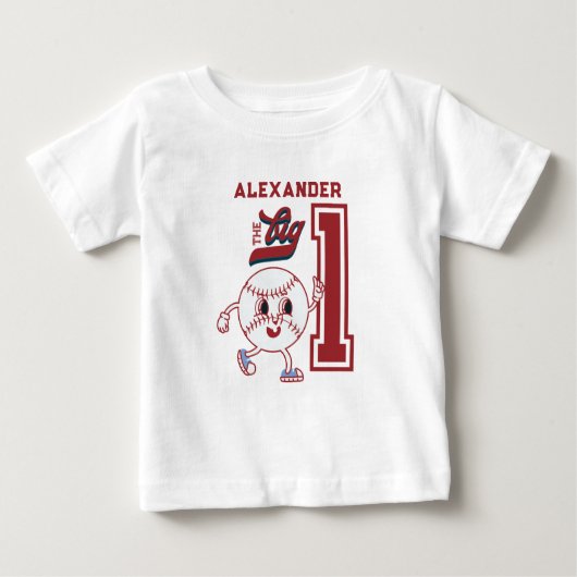 T-shirt Pour Bébé Grosse Première Baseball Recrue De L'Année Premier (Devant)