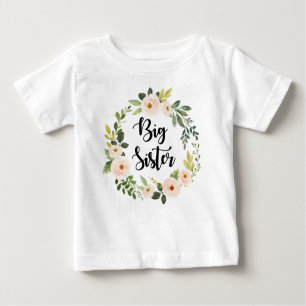 T-shirt Pour Bébé Grosse Soeur florale
