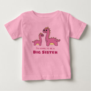 T-shirt Pour Bébé Grosse soeur, mignon dinos