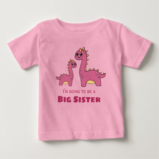 T-shirt Pour Bébé Grosse soeur, mignon dinos (Devant)
