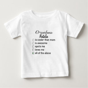 T-shirt Pour Bébé Grossesse bébé grand-mère, grand-mère personnalisé