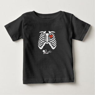 T-shirt Pour Bébé Grossesse squelette éffrayant Halloween bébé citro
