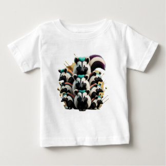 T-shirt Pour Bébé Groupe Abstrait de mignons skunks amusants