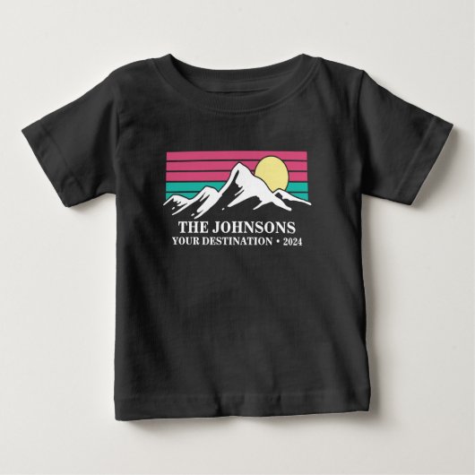 T-shirt Pour Bébé Groupe Camping familial sur mesure (Devant)