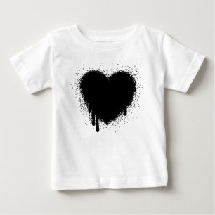 T-shirt Pour Bébé Grunge Heart - Noir