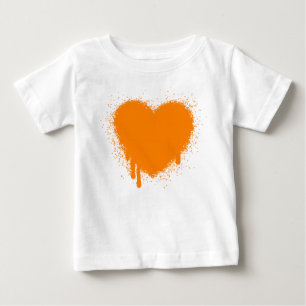 T-shirt Pour Bébé Grunge Heart - Orange