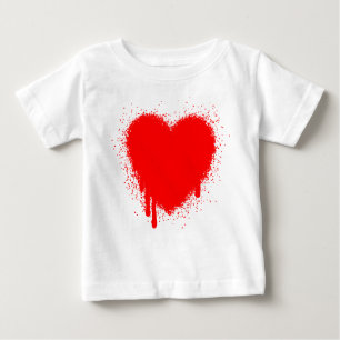 T-shirt Pour Bébé Grunge Heart - Rouge