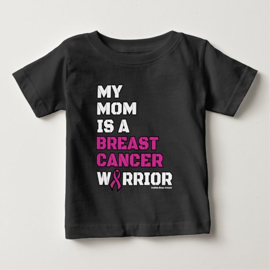 T-shirt Pour Bébé Guerrier/Bloque/Maman...Cancer du sein (Devant)