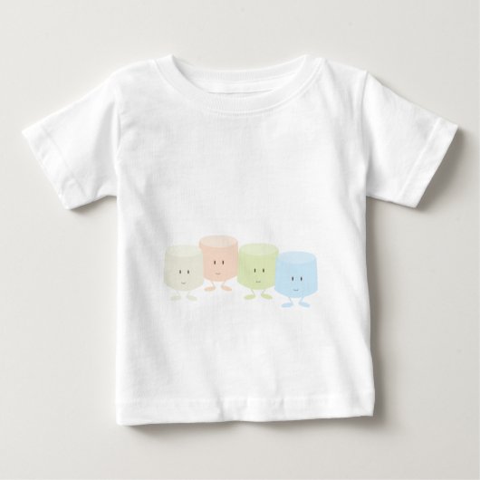 T-shirt Pour Bébé Guimauves heureuses se tenant ensemble (Devant)