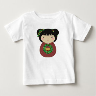 T-shirt Pour Bébé Guirlande de Noël de Kokeshi