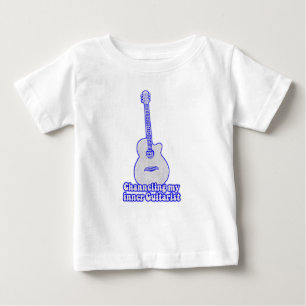 T-shirt Pour Bébé Guitare bleue vintage avec une citation motivante