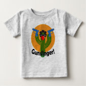 T-shirt Pour Bébé Gunslinger Cactus Design - Baby Fine Jersey T-Shir (Devant)