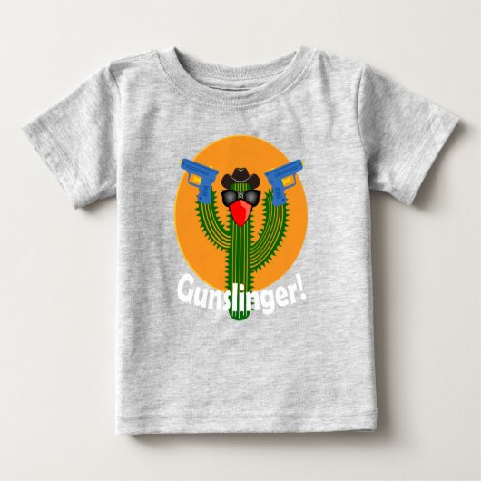 T-shirt Pour Bébé Gunslinger Cactus Design - Baby Fine Jersey T-Shir (Devant)