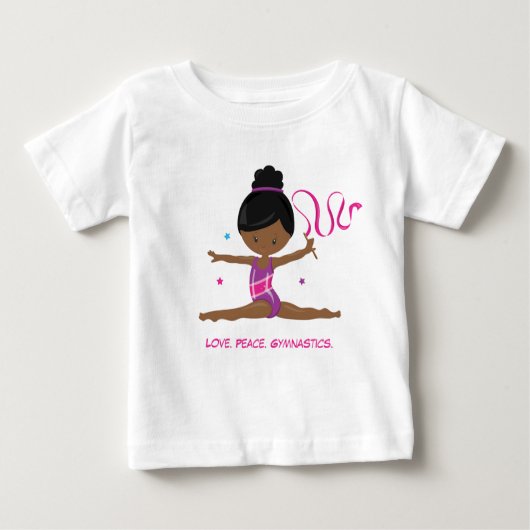 T-shirt Pour Bébé Gymnaste-Africain-Américain (Devant)