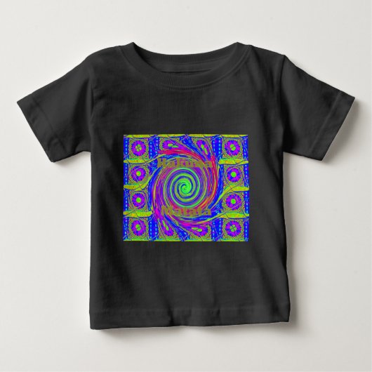 T-shirt Pour Bébé Hakuna Matata - Conception de tourbillons aux coul (Devant)