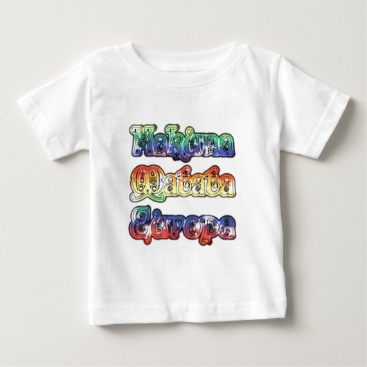 T-shirt Pour Bébé Hakuna Matata Europe Art Imprimer/Graphique (Devant)