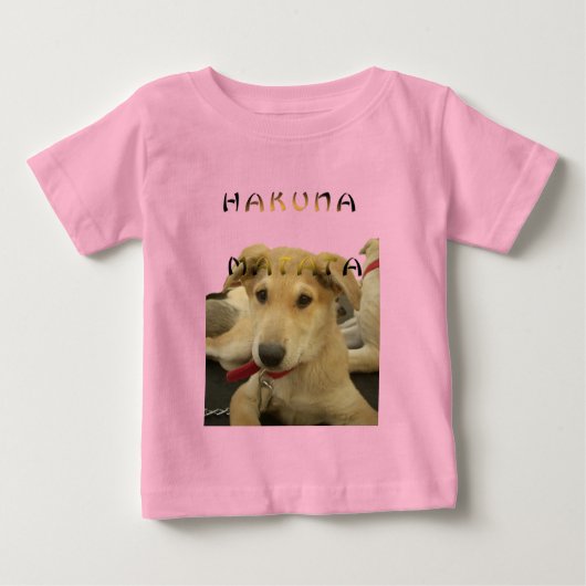 T-shirt Pour Bébé "Hakuna Matata Pup" - Insouciant Amour des chiots (Devant)