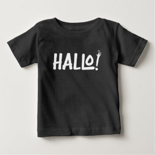 T-shirt Pour Bébé Hallo Bonjour allemand Salutation drôle Typographi