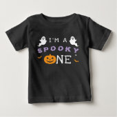 T-shirt Pour Bébé Halloween 1er anniversaire Éffrayant un fantôme go (Devant)