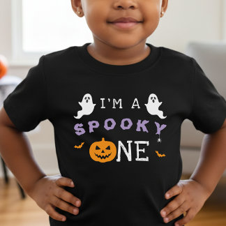 T-shirt Pour Bébé Halloween 1er anniversaire Éffrayant un fantôme go