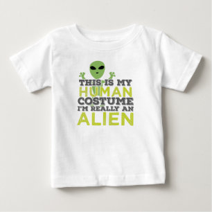 T-shirt Pour Bébé Halloween C'Est Mon Costume Humain Vraiment Un Ali