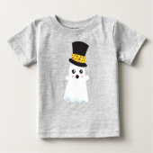 T-shirt Pour Bébé Halloween, Fantôme, Casquette, Boo, Trick Ou Trait (Devant)